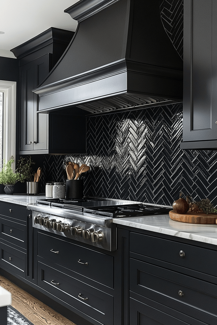 herringbone backsplash