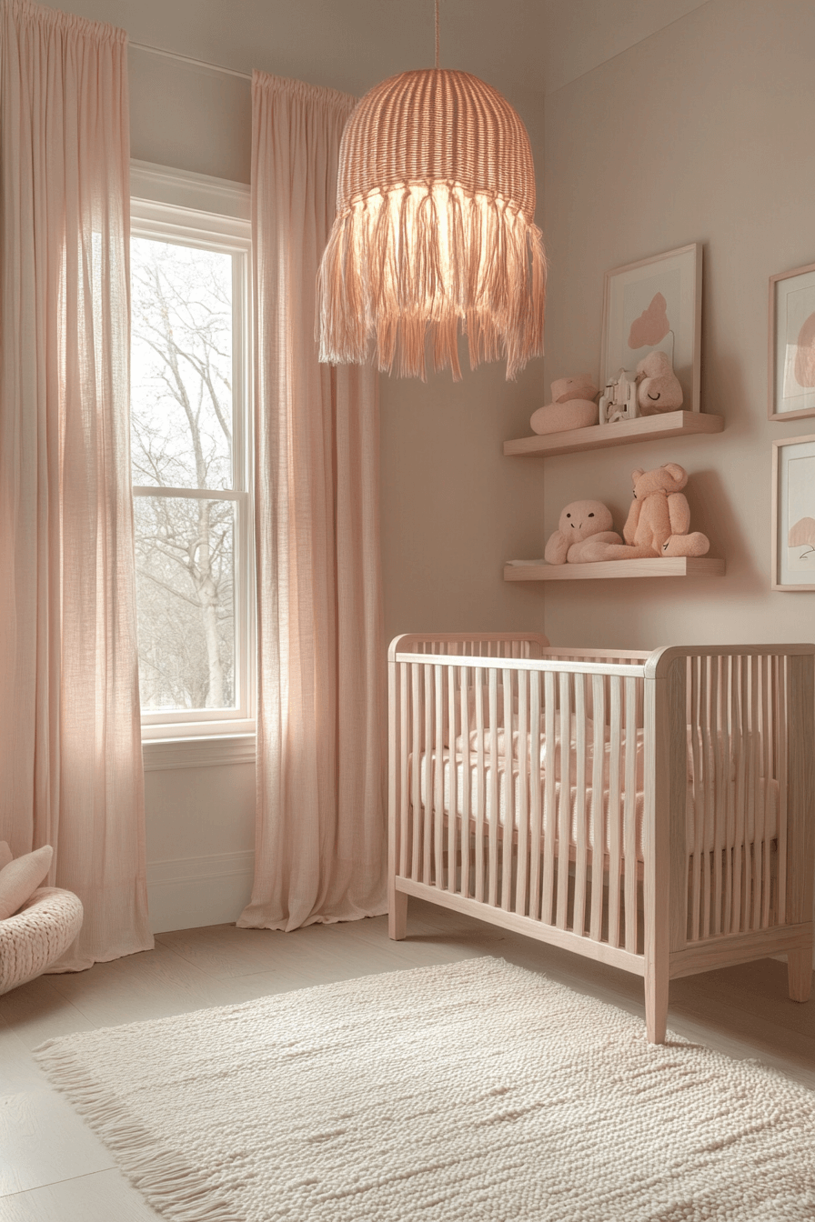 pink boho nursery