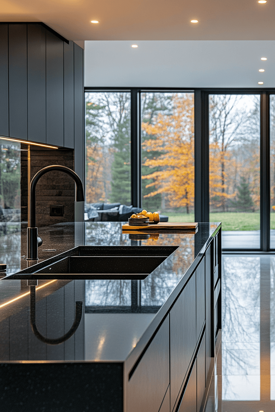 black countertops