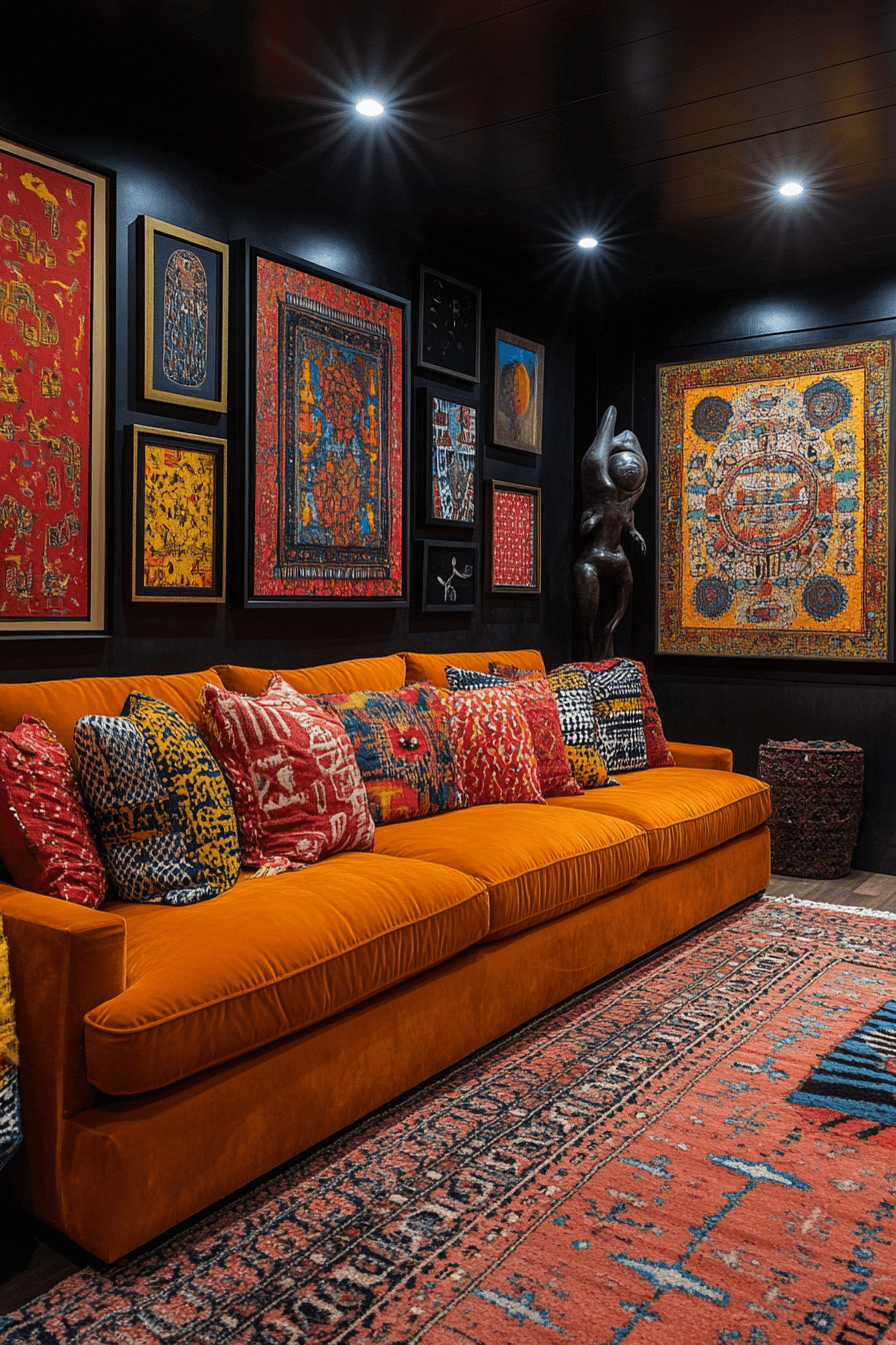 rust couch living room ideas