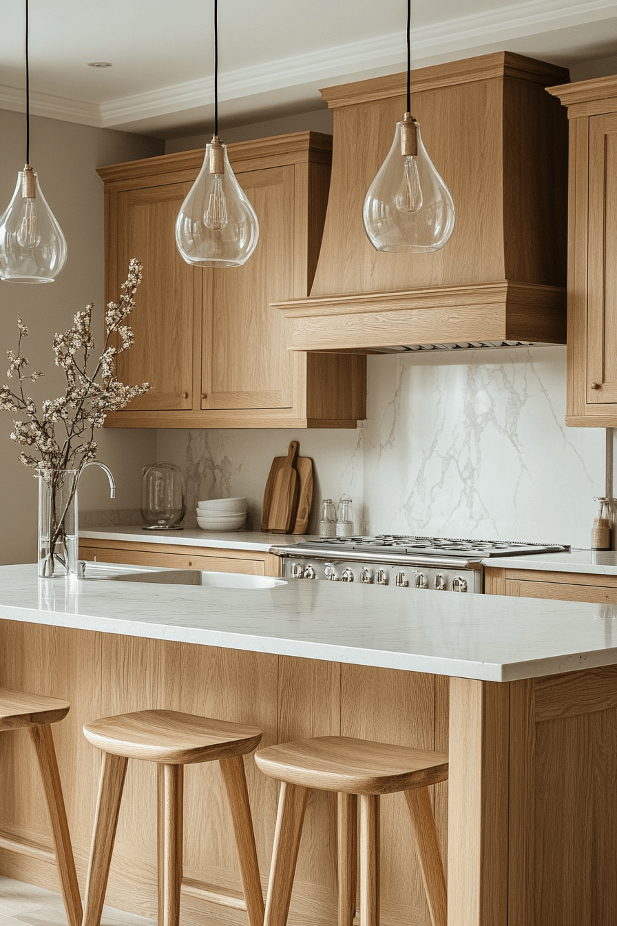 pale oak kitchen cabinets