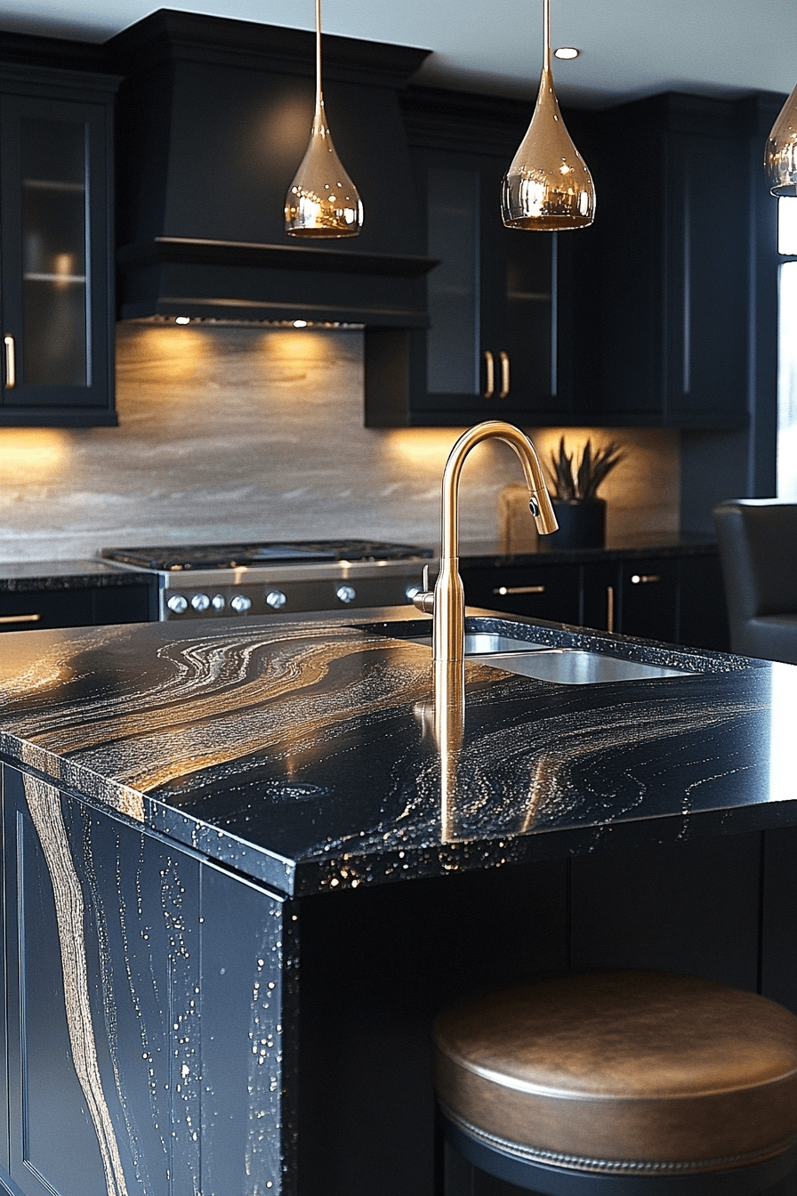 black countertops