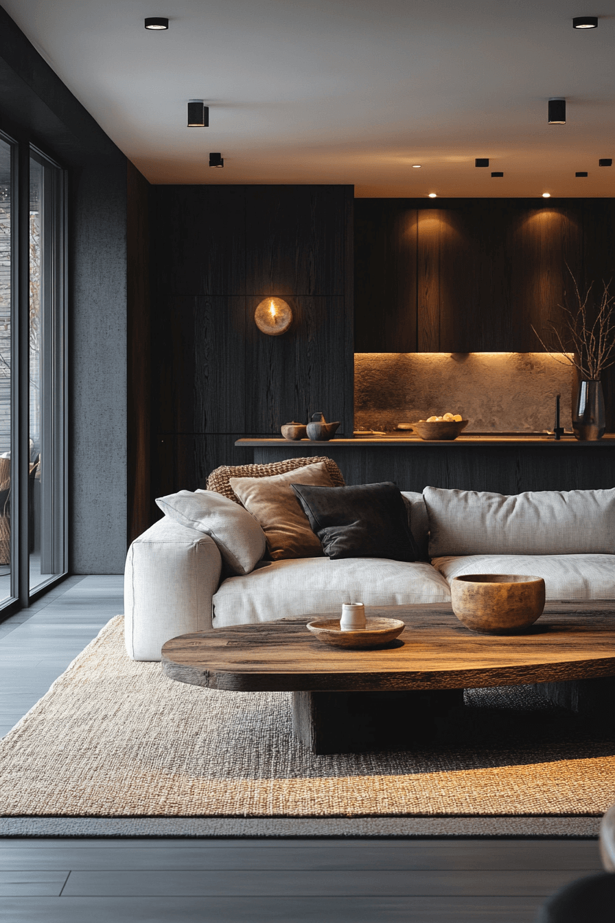 dark cottagecore living room