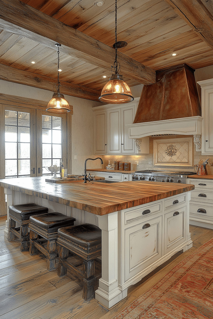 white and wood kitchen cabinets