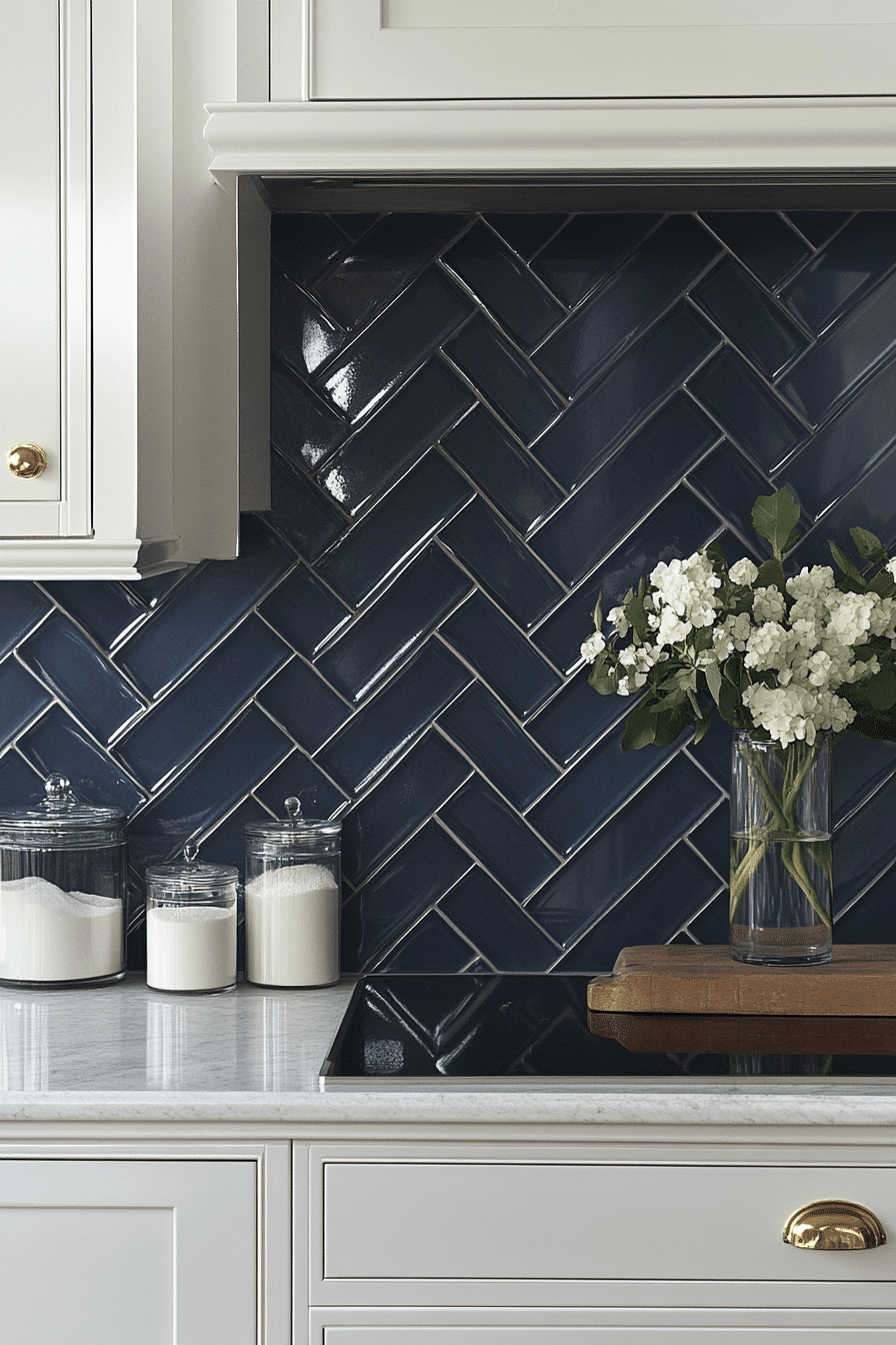 herringbone backsplash