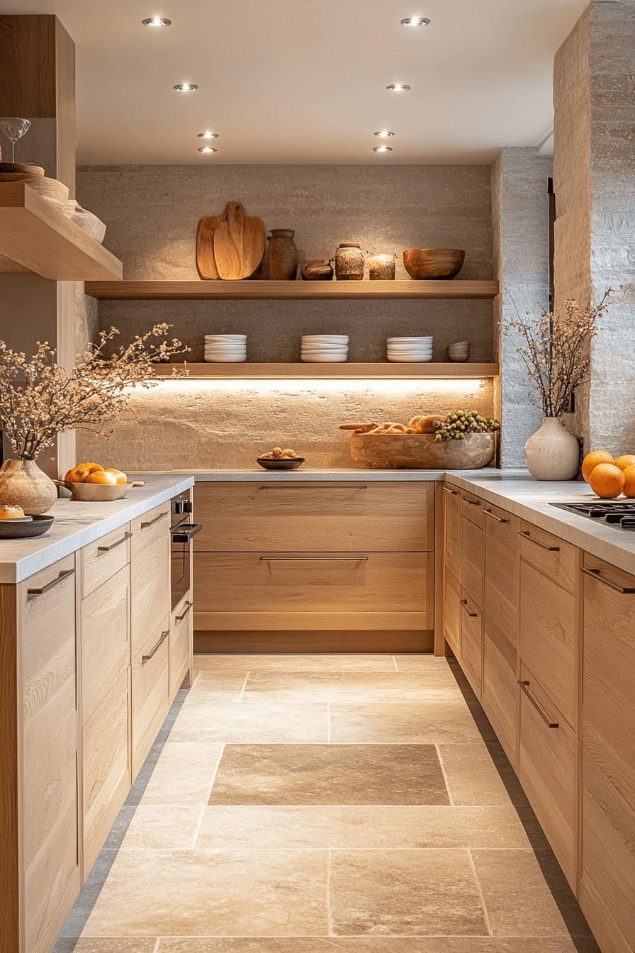 pale oak kitchen cabinets