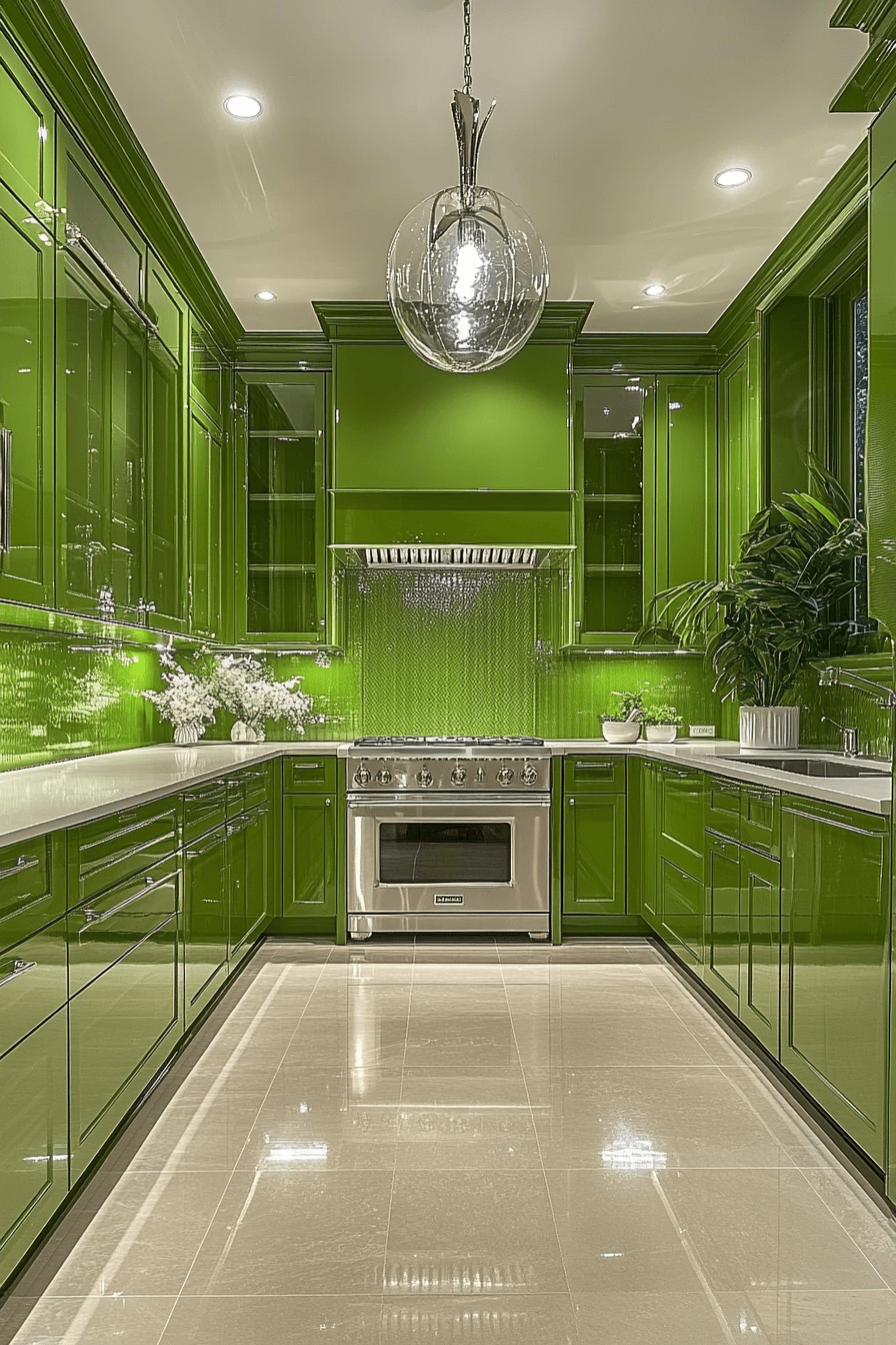 olive green kitchen cabinets