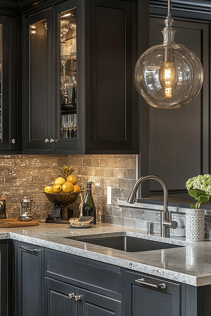 dark taupe kitchen cabinets