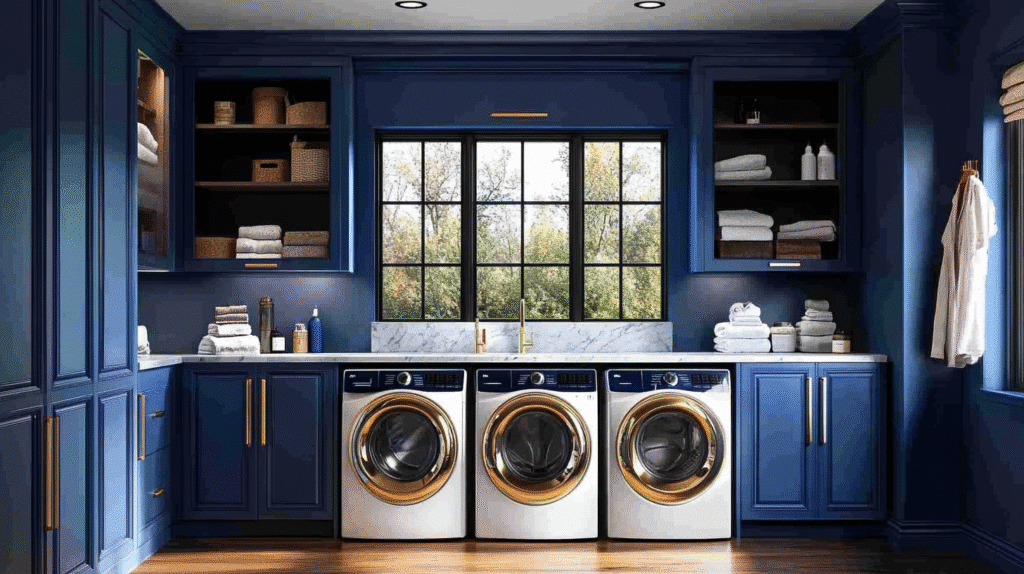blue laundry room