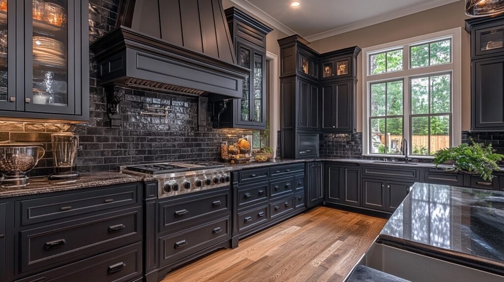 charcoal gray kitchen cabinets