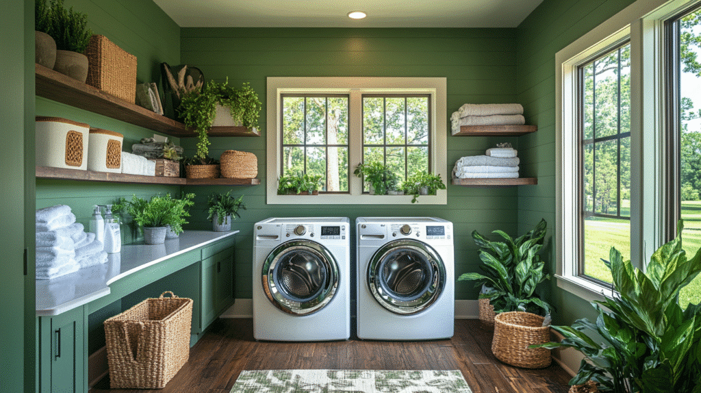 green laundry room