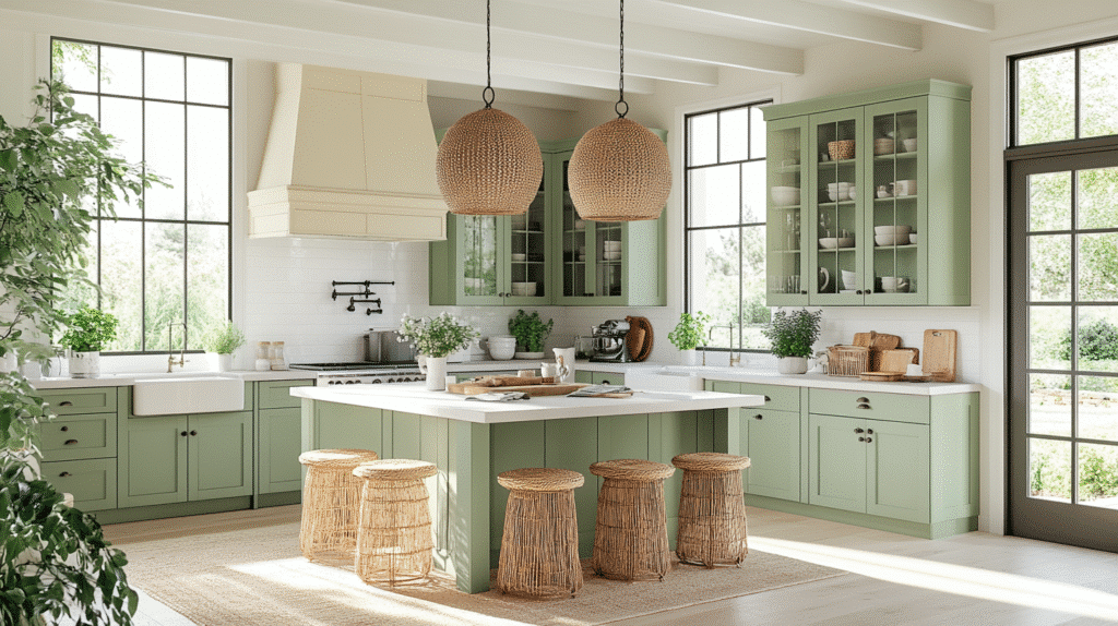 olive green kitchen cabinets