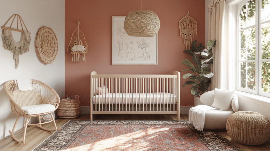pink boho nursery