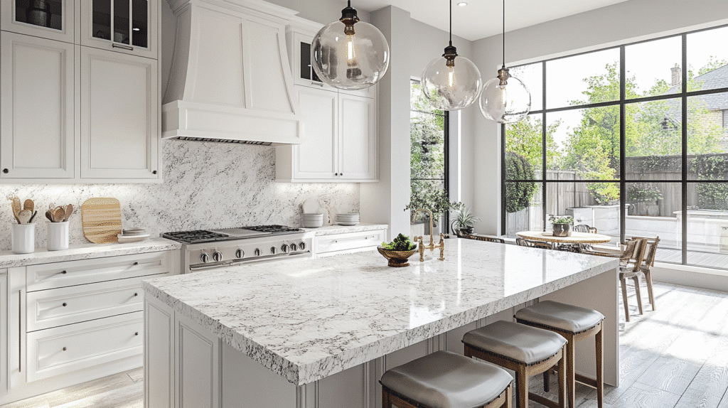 white granite countertops