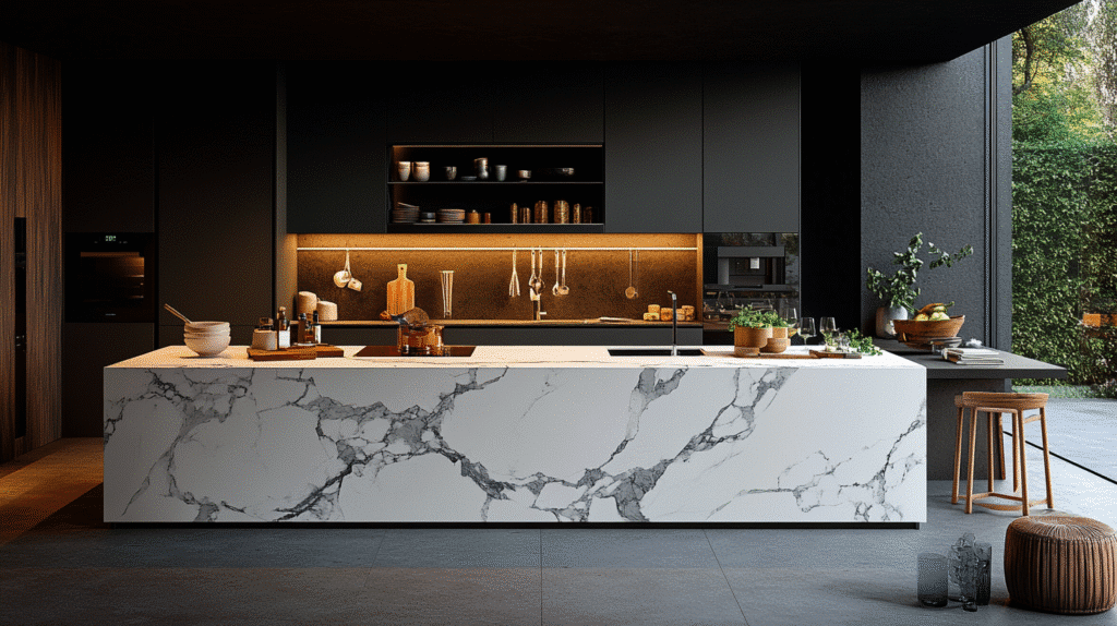 white marble countertops