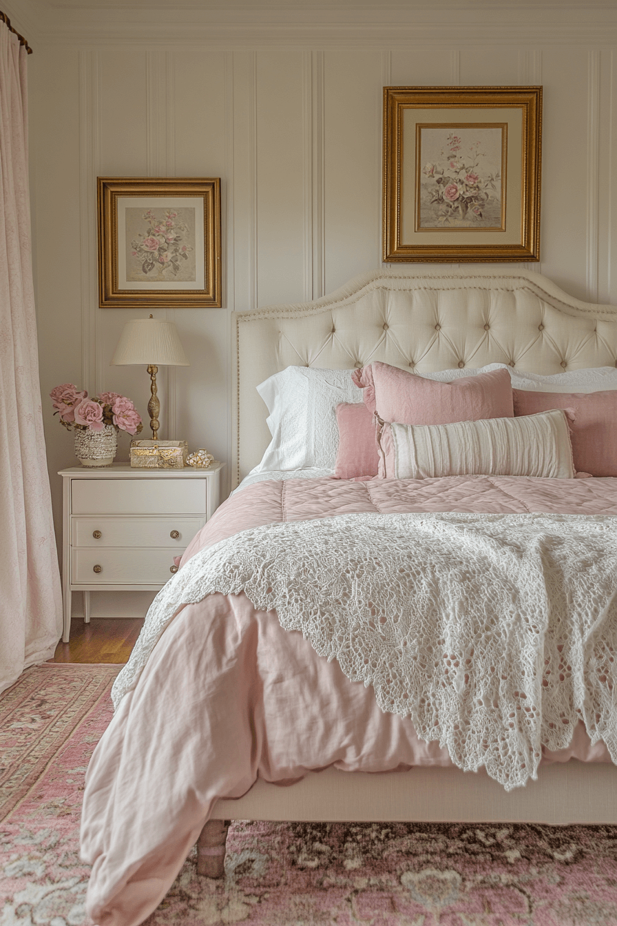 vintage feminine bedroom
