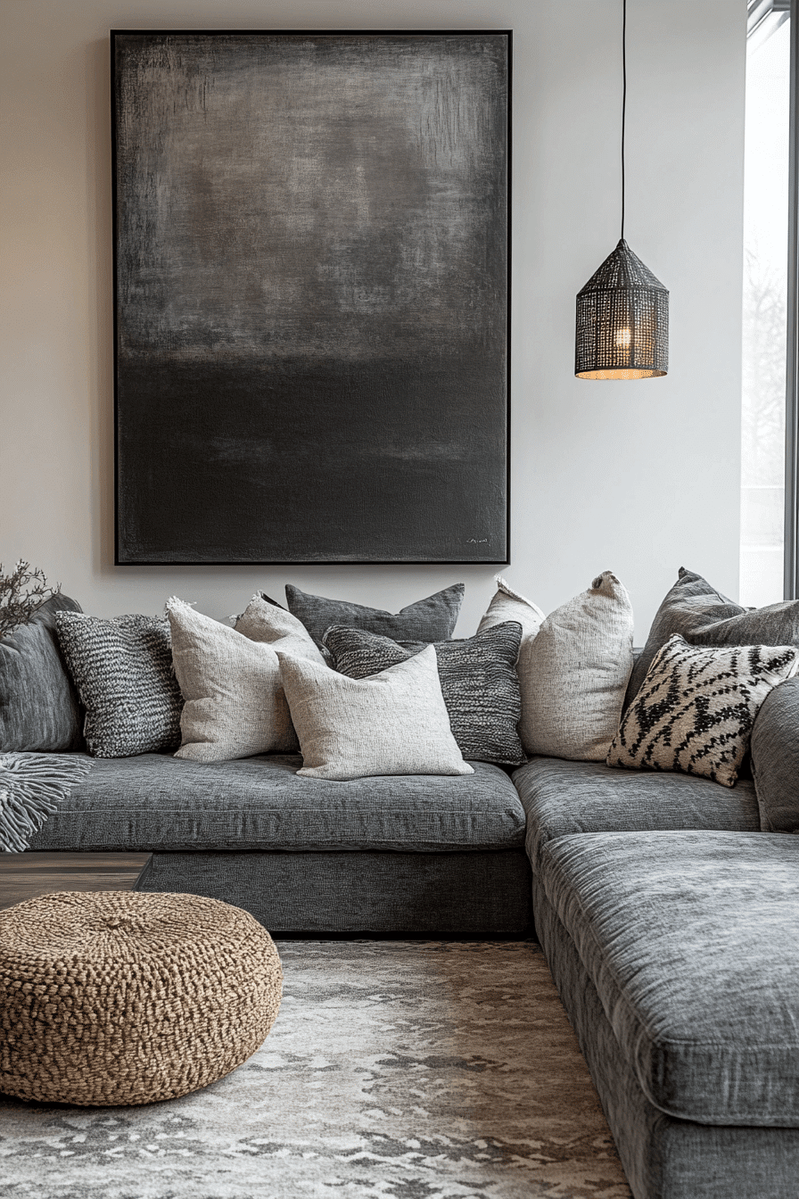 dark boho living room