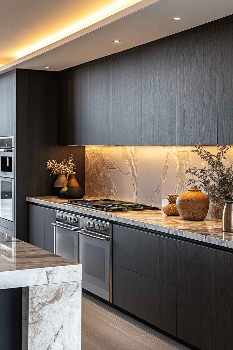 espresso kitchen cabinets