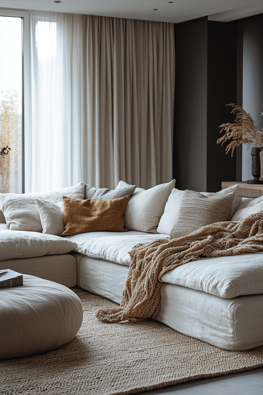 dark boho living room