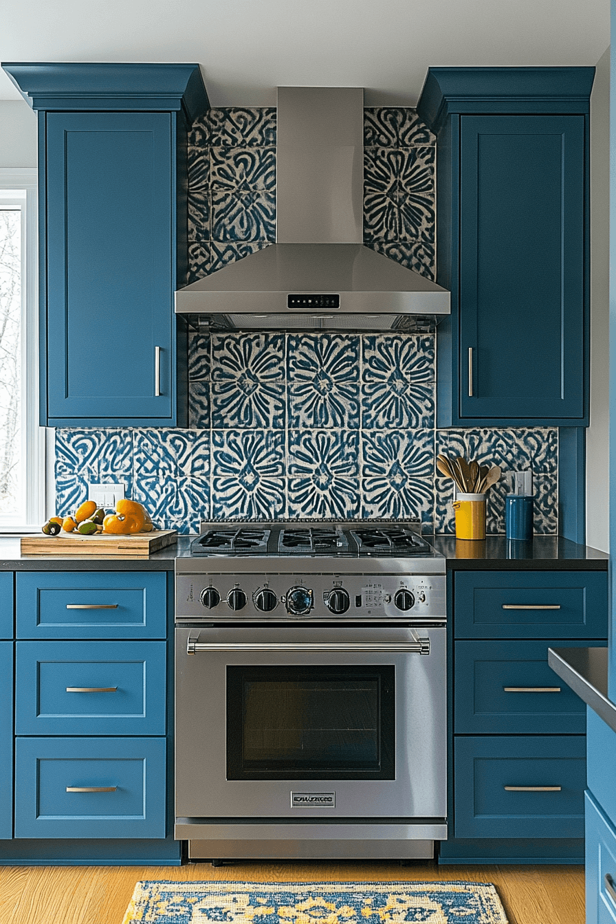 teal kitchen cabinets