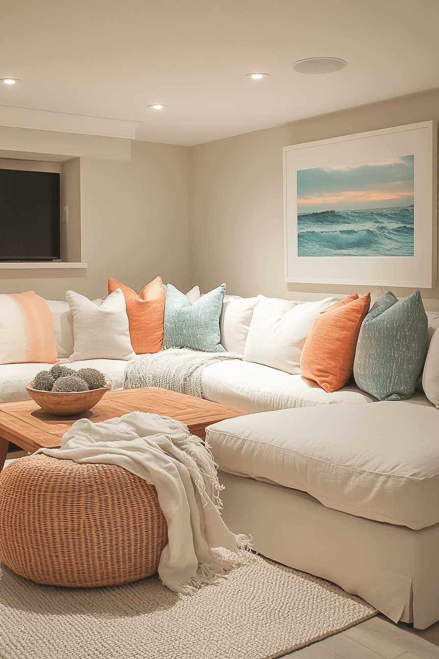 cozy basement family room