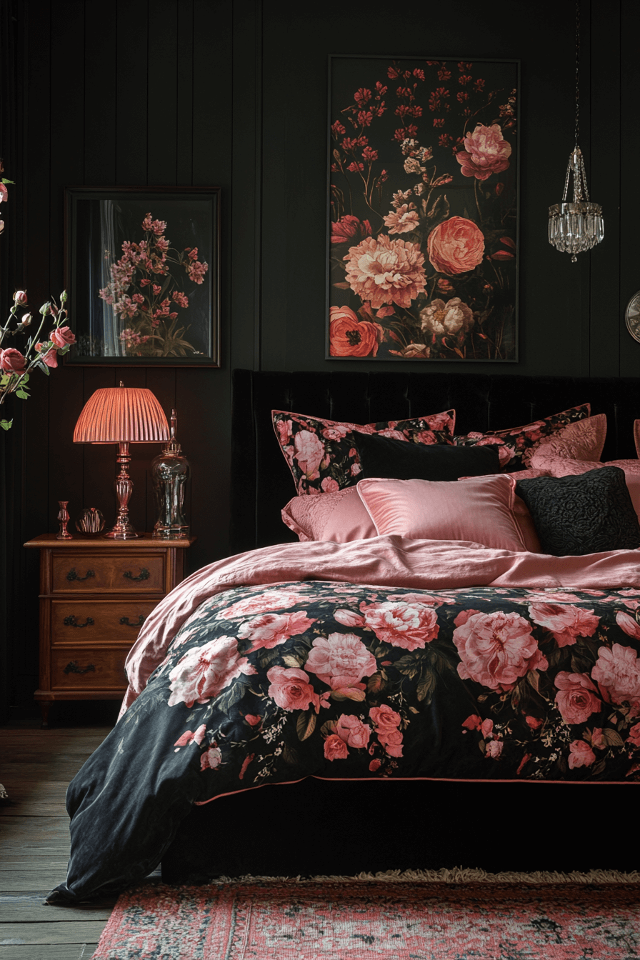moody feminine bedroom