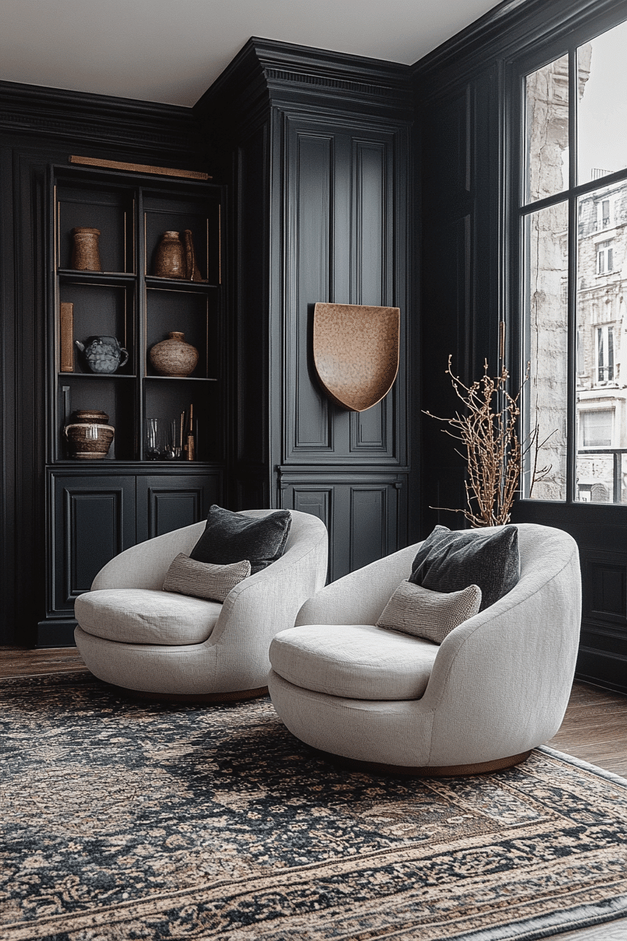 dark boho living room