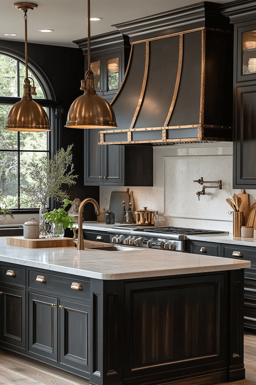 espresso kitchen cabinets