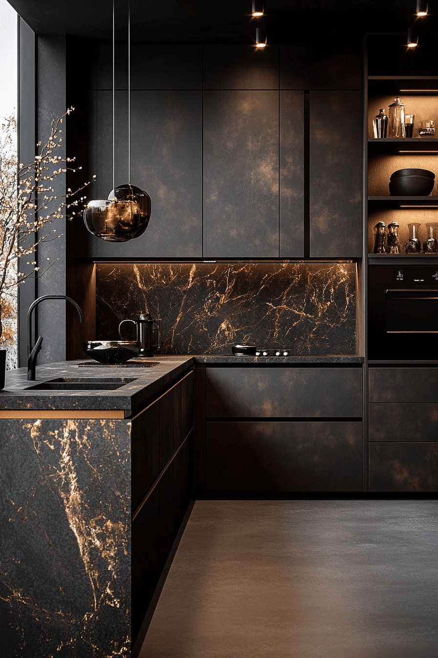 espresso kitchen cabinets