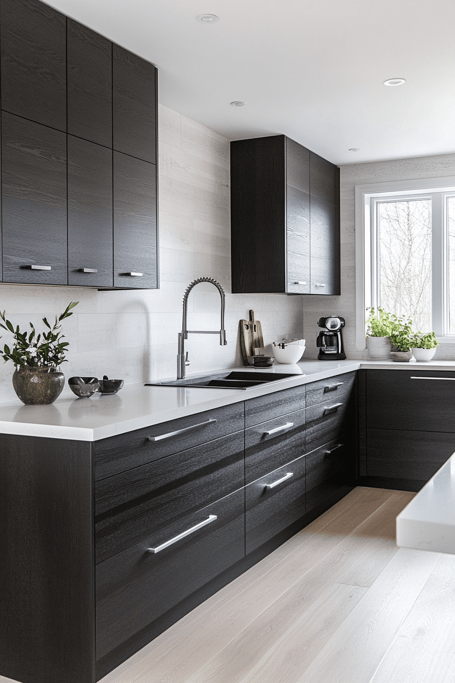 espresso kitchen cabinets