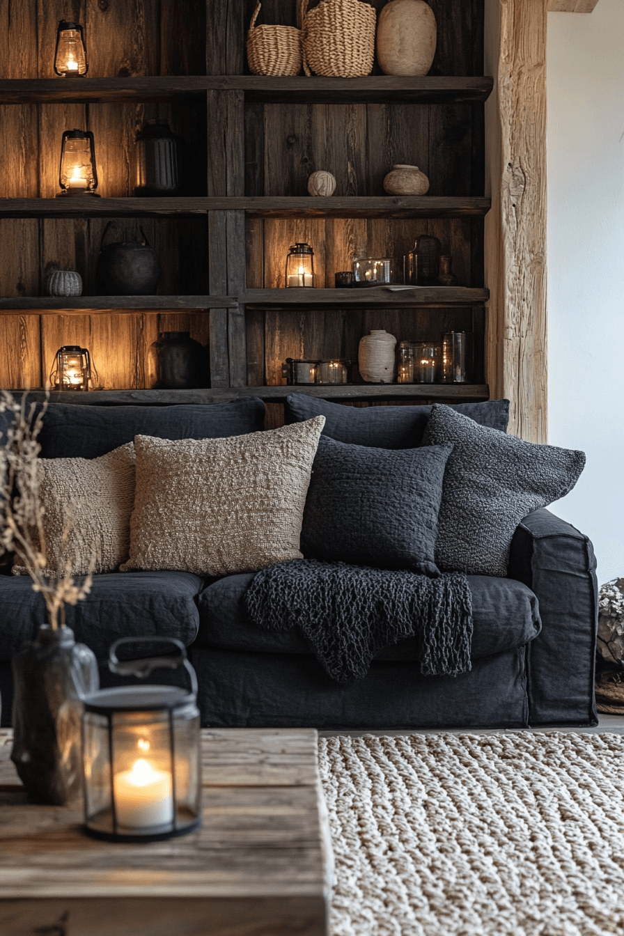 dark boho living room