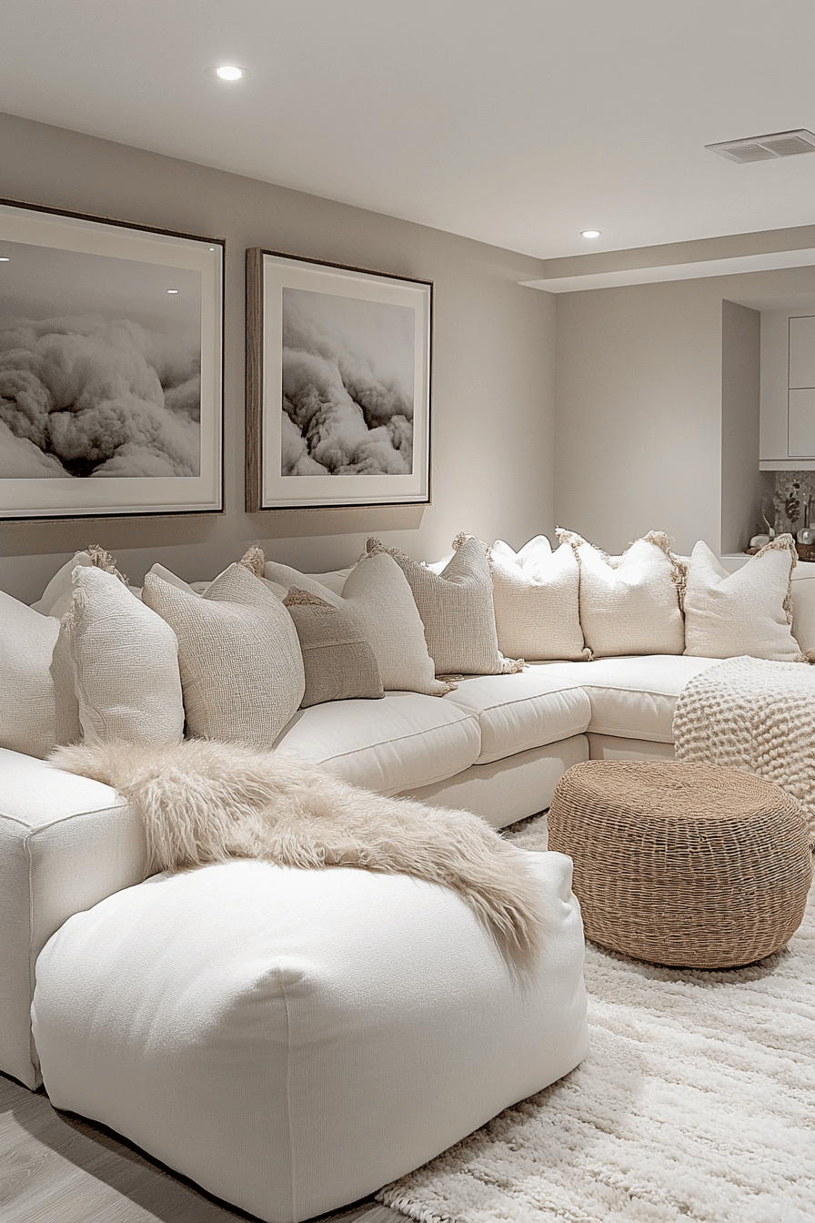 cozy basement family room