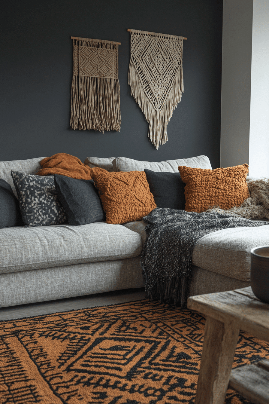 dark boho living room