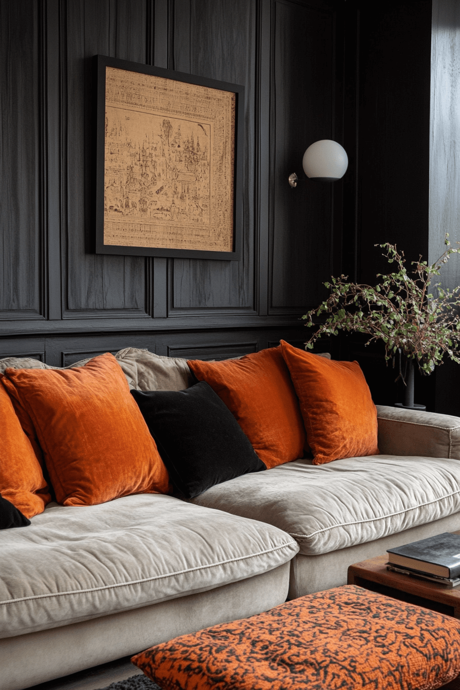 dark boho living room