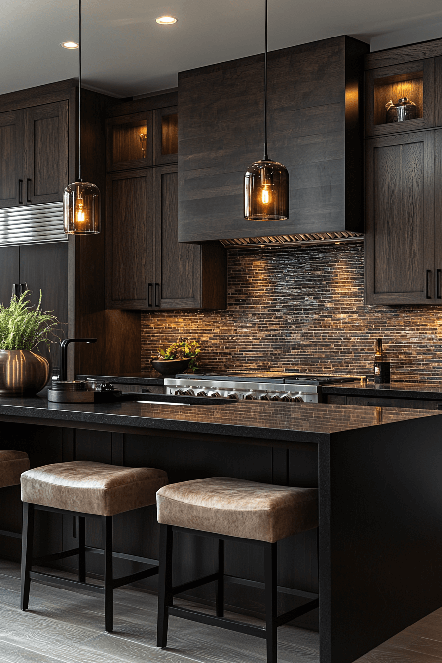 espresso kitchen cabinets