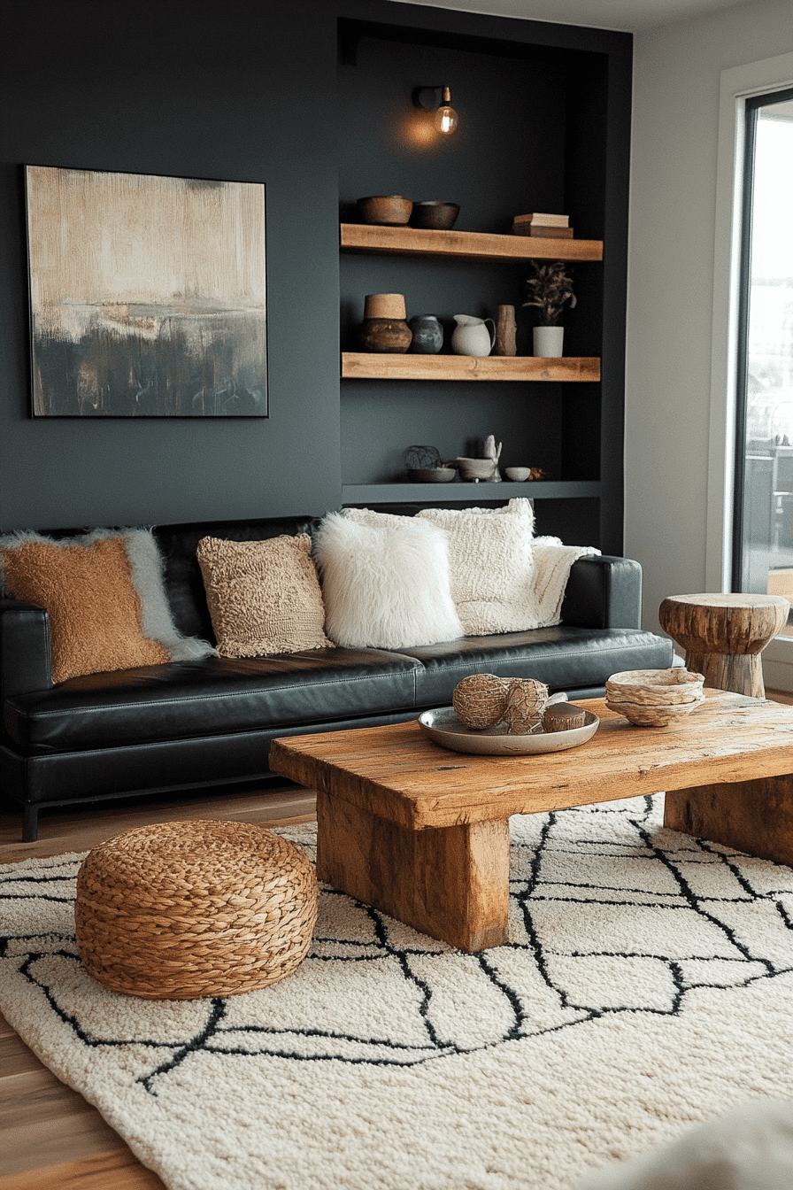 dark boho living room