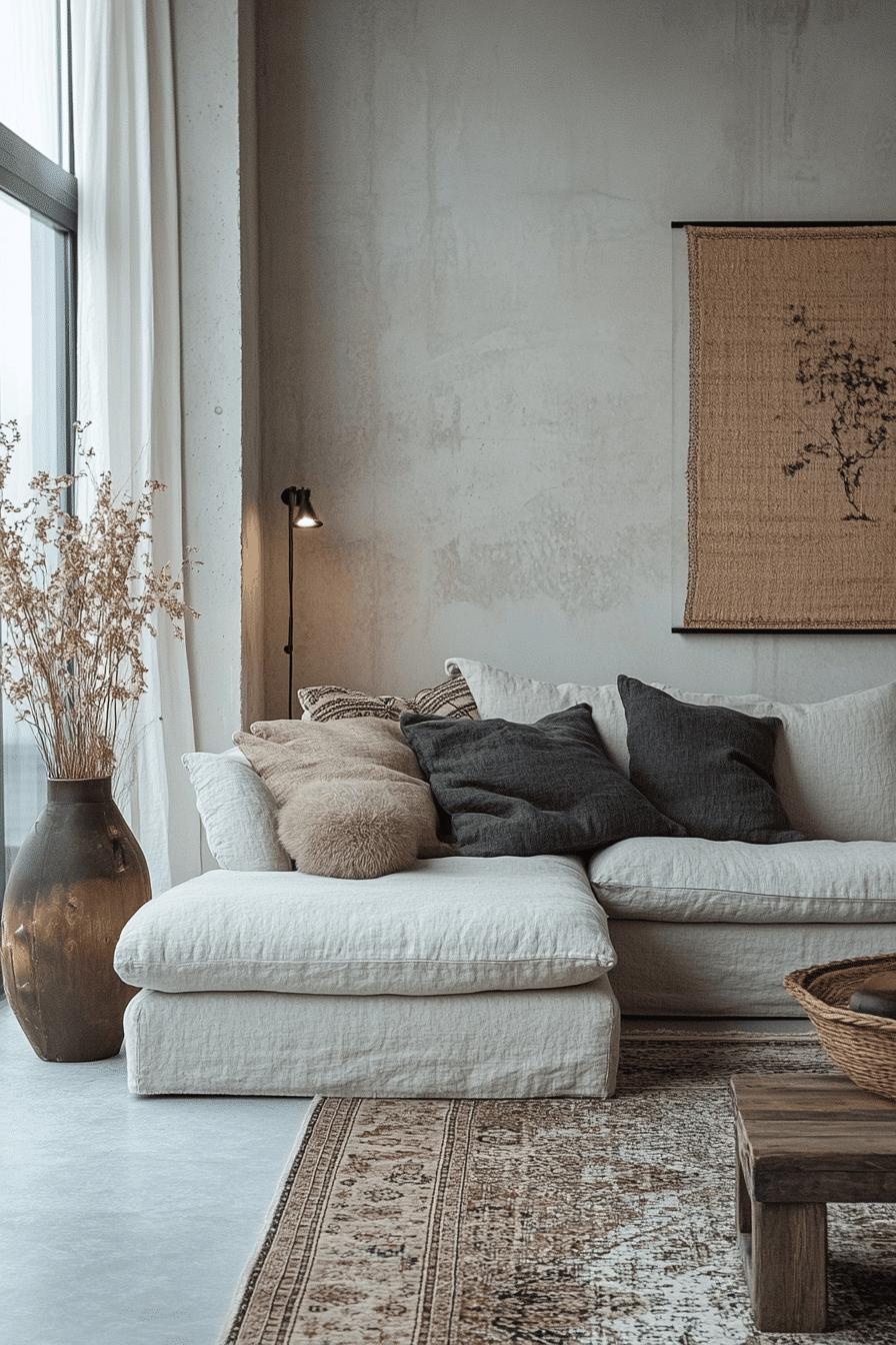 dark boho living room