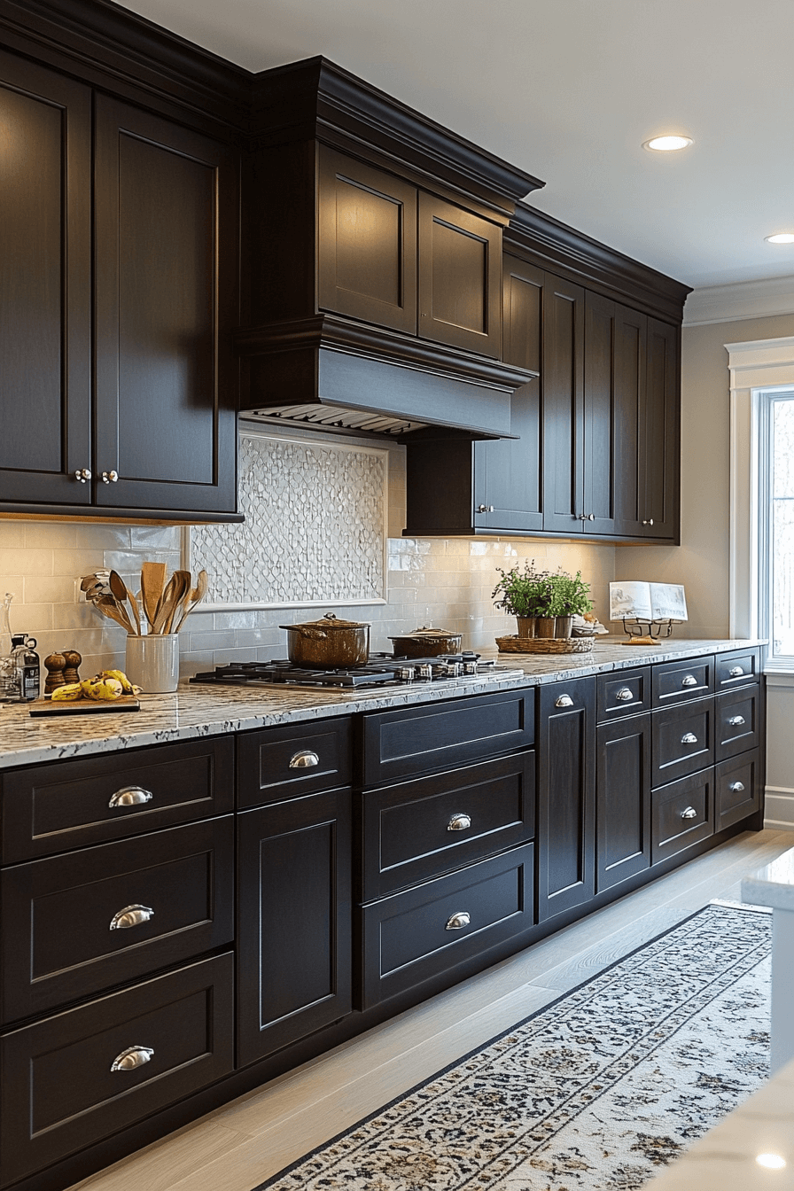 espresso kitchen cabinets