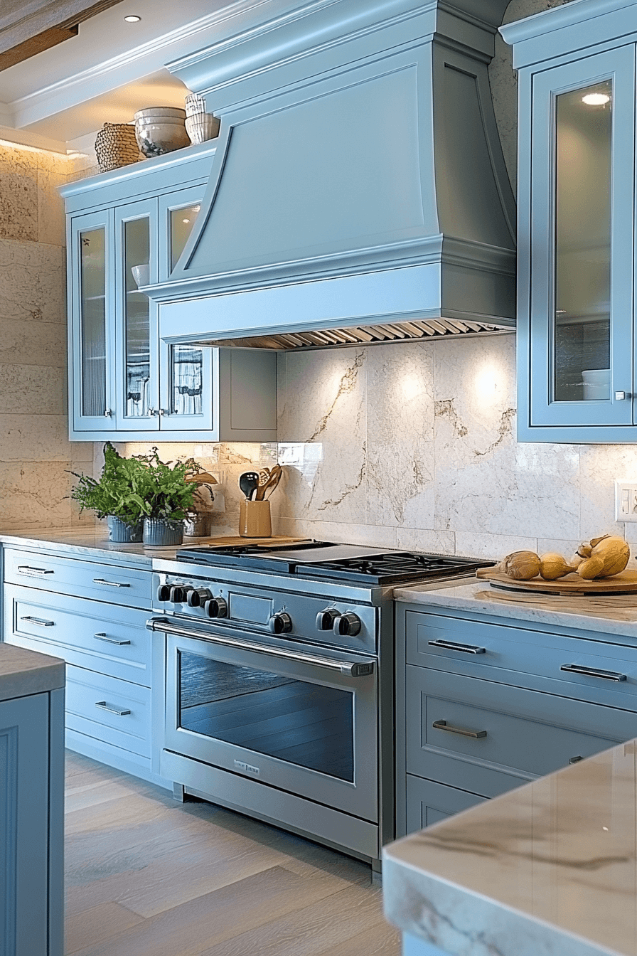 29 Pale Blue Kitchen Cabinets To Transform Your Kitchen Into A Peaceful ...