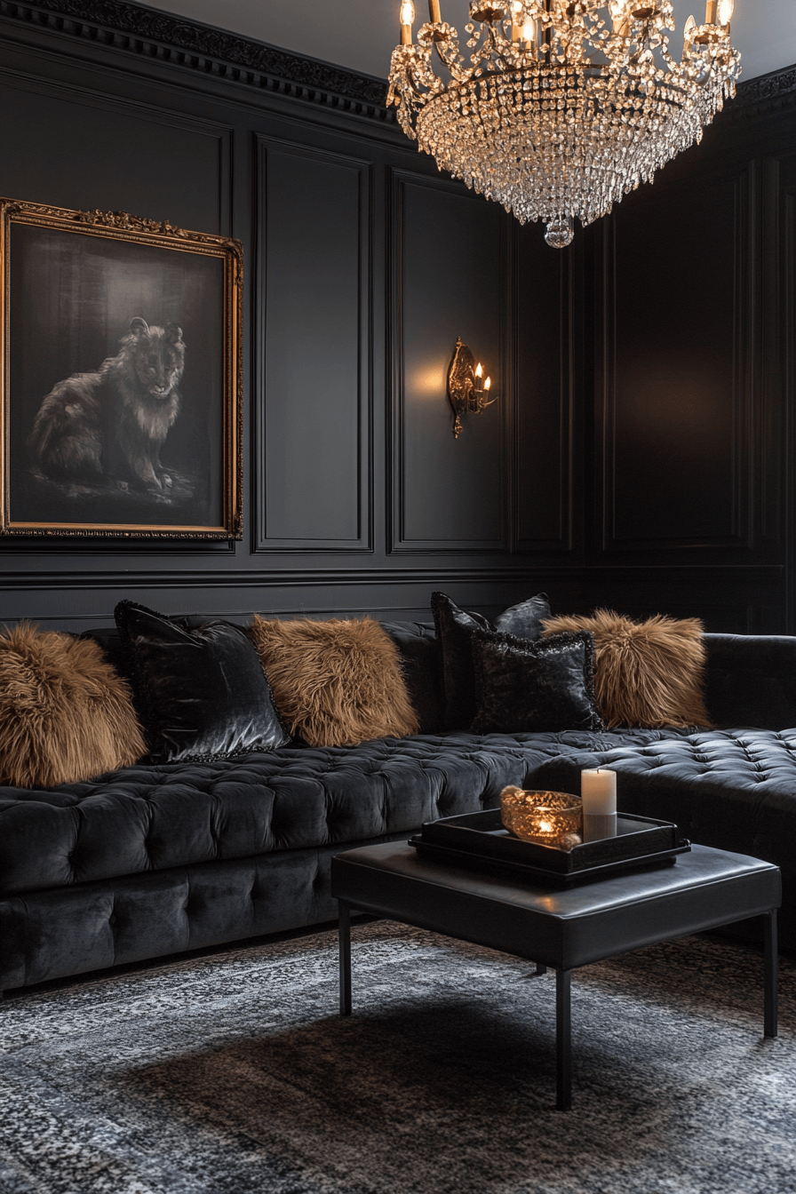 dark boho living room