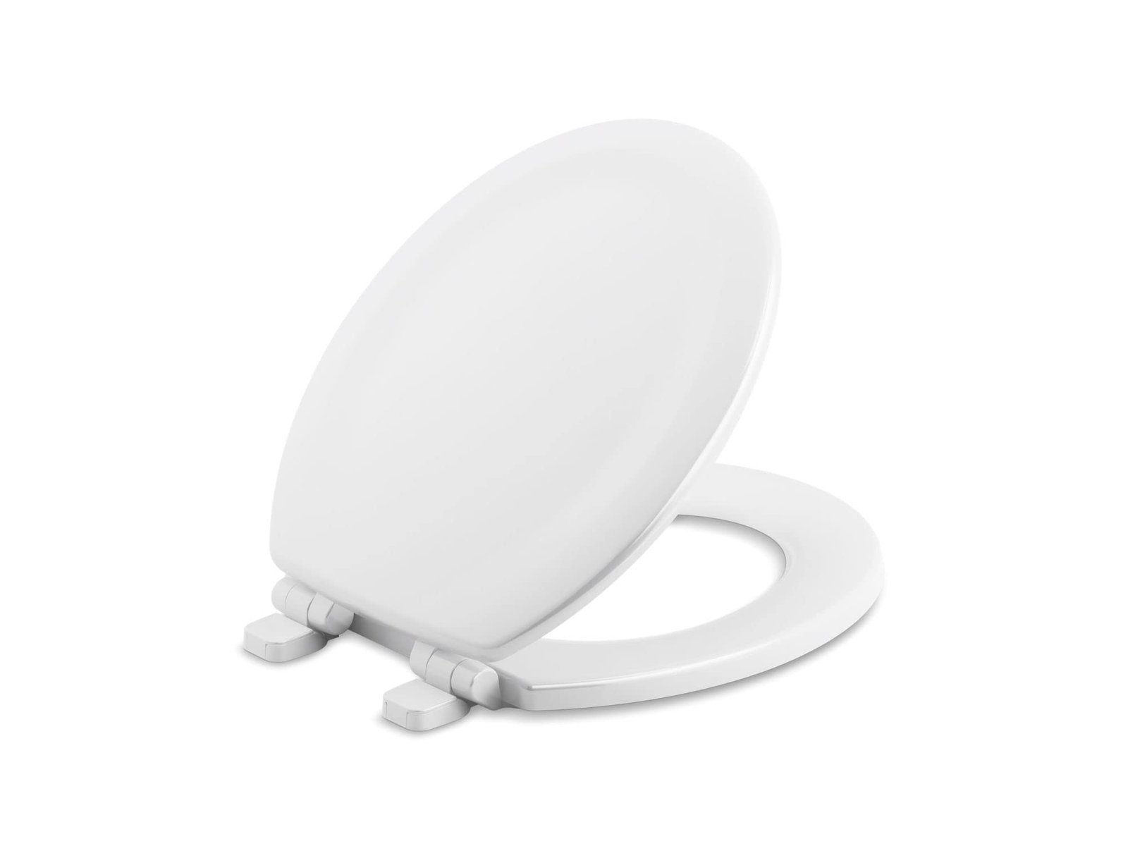 Kohler Stonewood® Quiet-Close™ Round-front, Slow-Close, Wood, White Toilet Seat