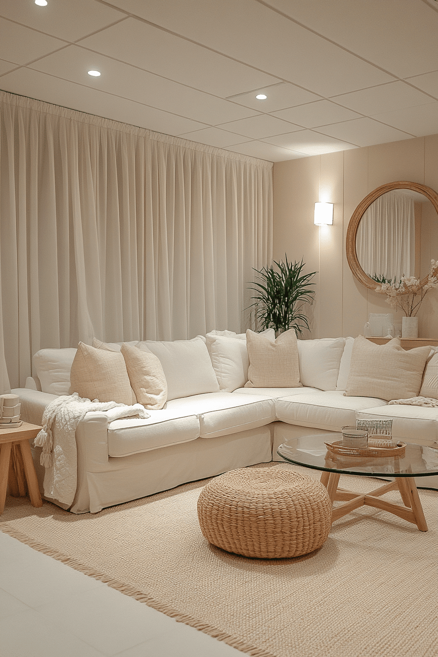 cozy basement family room