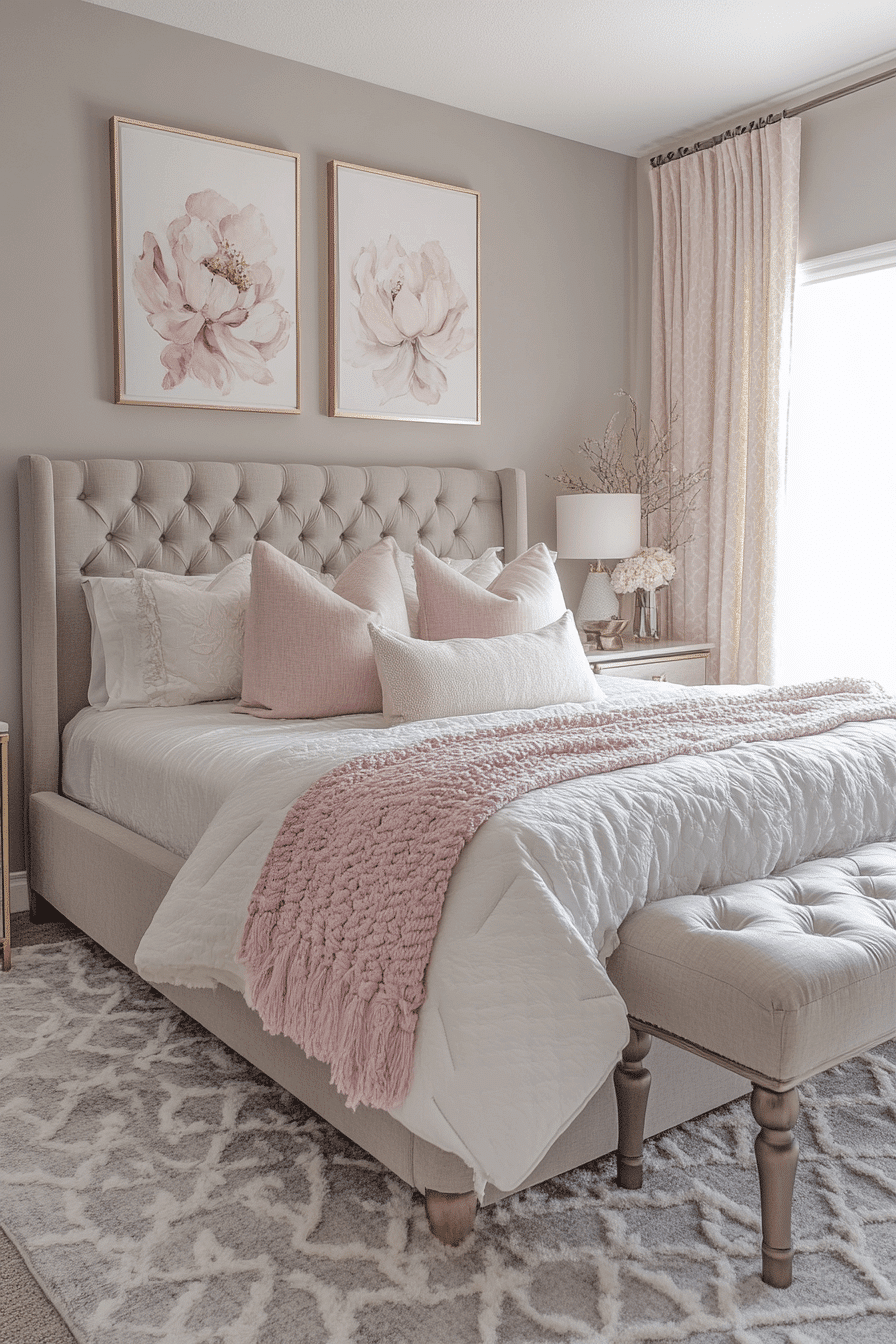 modern feminine bedroom