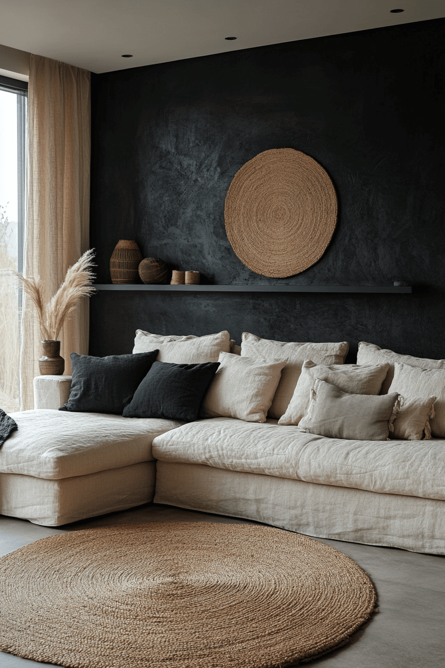 dark boho living room