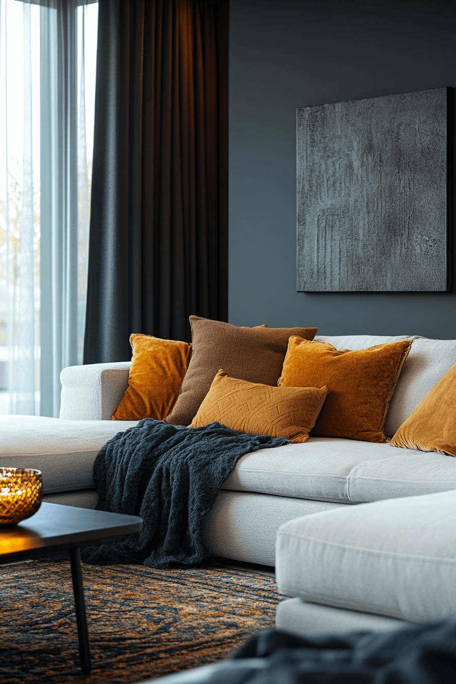 dark boho living room