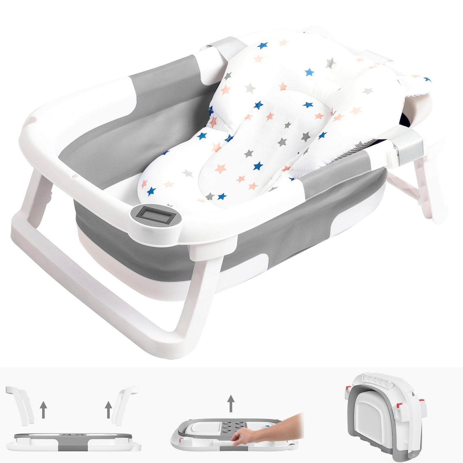NAPEI Collapsible Baby Bathtub for Infants to Toddler
