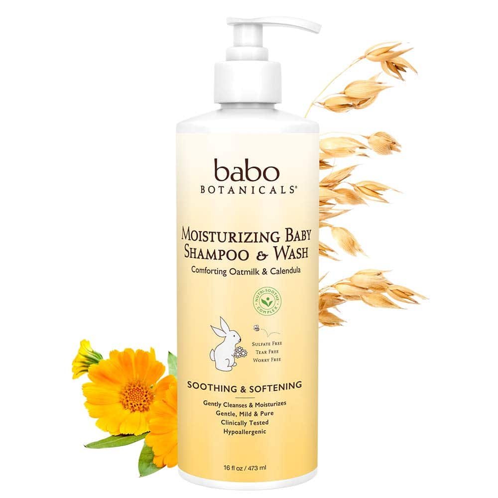 Babo Botanicals Moisturizing Baby Shampoo and Wash Oat Milk Calendula