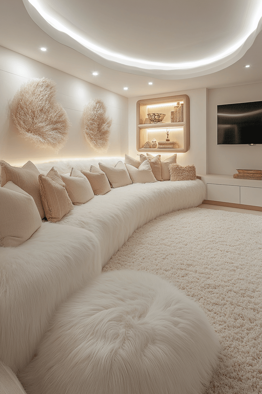 cozy basement family room