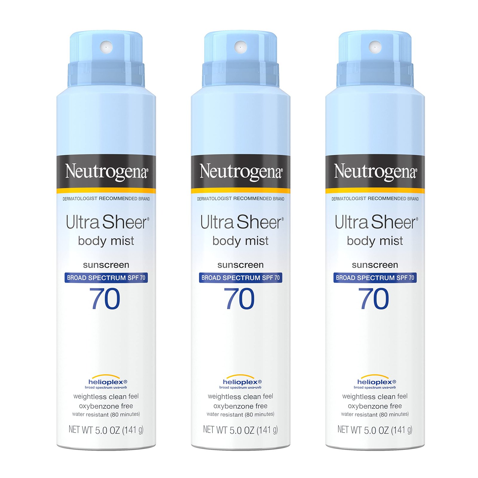 Neutrogena Ultra Sheer Body Mist SPF 70 Sunscreen Spray