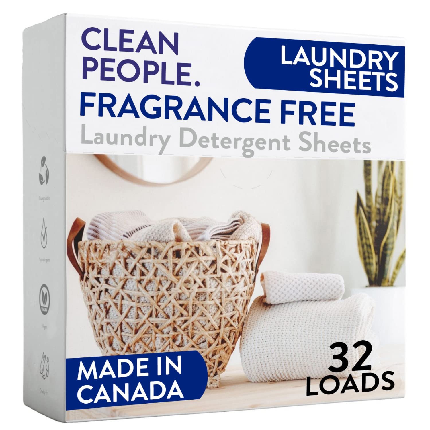 Clean People Fragrance Free Laundry Detergent Sheets